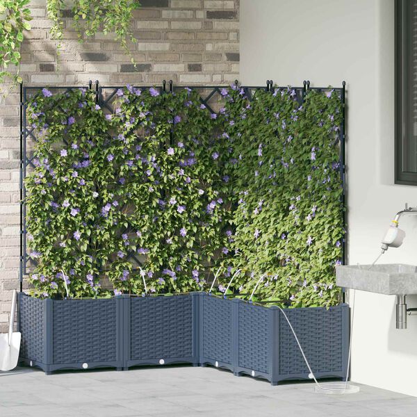 vidaXL Gar&eth;pl&ouml;ntukassi 2 pcs Gr&aacute;r 80 x 40 x 125,5 cm St&aacute;l