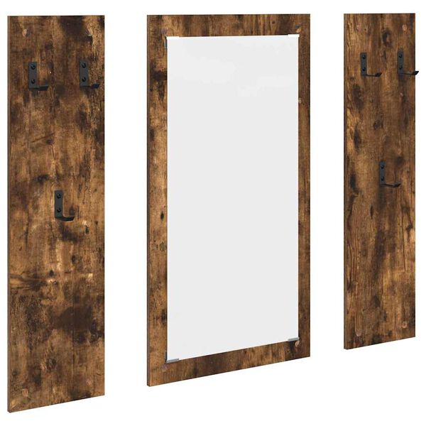 vidaXL Vegghengt fatahengi Rau&eth;-eik 96 x 1,5 x 90 cm Samsettur vi&eth;ur