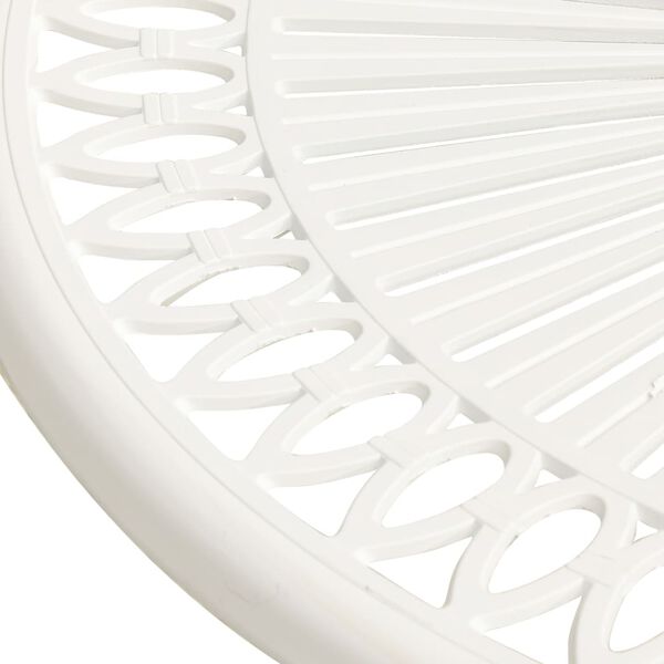 vidaXL Garðborð Hvítt 62x62x65 cm Steypt Ál