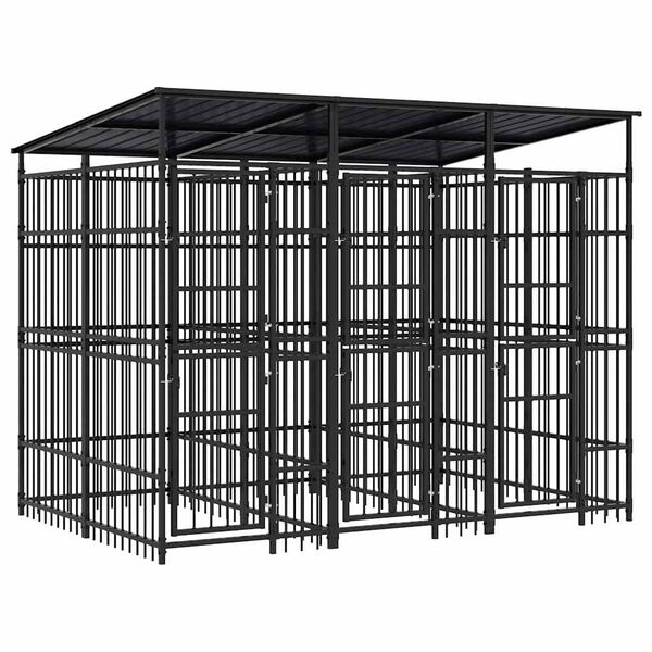 vidaXL &Uacute;tihundabyrgi me&eth; &thorn;aki St&aacute;l 5,53 m&sup2;