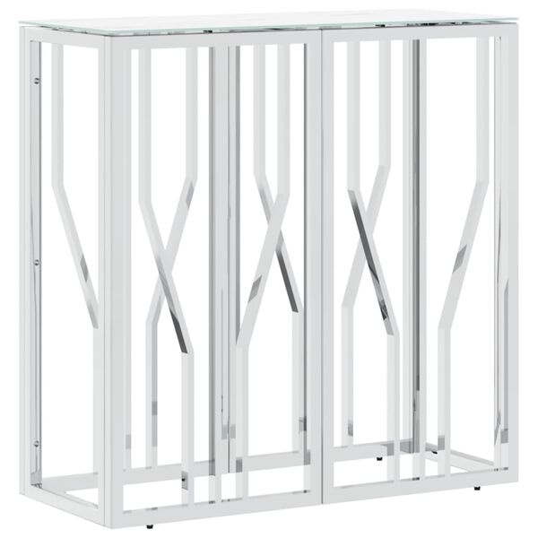 vidaXL Veggborð Silfurlitað 70x30x70 cm Ryðfrítt Stál og Gler