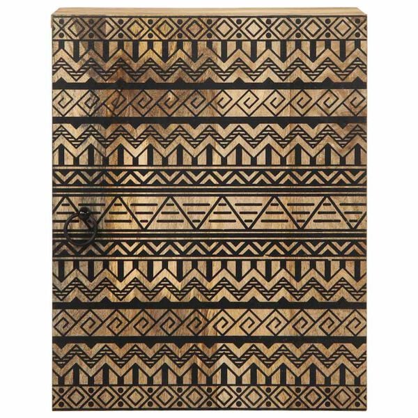 vidaXL Baðherbergi Hangiskápur Svartur 38x33,5x48 cm Solid Wood Mangó