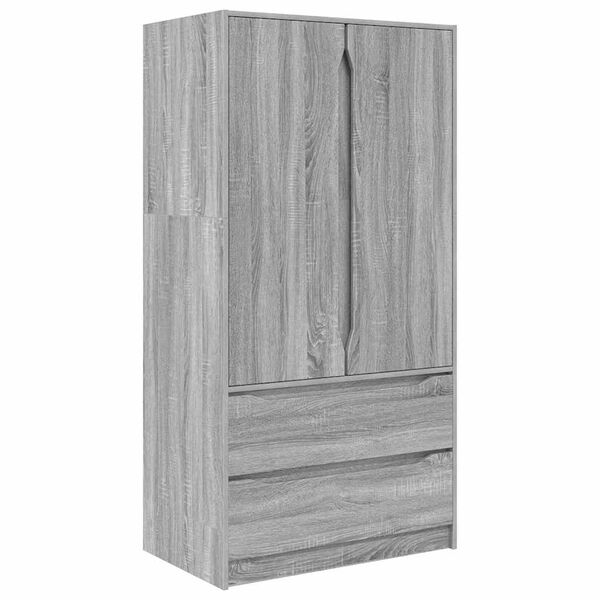 vidaXL Cabinet me&eth; sk&uacute;ffu Gr&aacute;r Sonoma 79,5 x 49 x 156 cm Verkefnavi&eth;ur