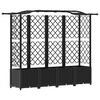 vidaXL H&aelig;kka&eth; be&eth; me&eth; trellis og &thorn;aki Svart 204 x 40 x 141 cm PP