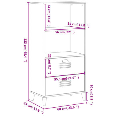 vidaXL Bókahilla „VIKEN“ Svört 60x35x123 cm Samsettur Viður