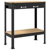 vidaXL Vinnubor&eth; Svart 80 x 40 x 91 cm Sni&eth;in vi&eth;ur og m&aacute;lmur