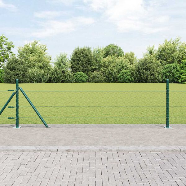 vidaXL Gir&eth;ingarp&oacute;stur Gr&aelig;nn 25 x 0,4 m (36 mm net) St&aacute;l og PVC