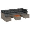 vidaXL Gar&eth;s&oacute;fa sett me&eth; p&uacute;&eth;i 8 pcs Gr&aacute;r p&oacute;l&yacute;rattan