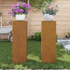 vidaXL Bl&oacute;mastandur 2 pcs Rusty 24 x 24 x 75 cm Ve&eth;rastytta