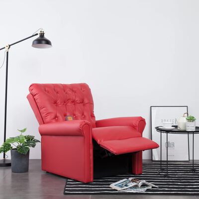 282176 vidaXL Massage Recliner Chair Red Faux Leather