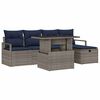 vidaXL Gar&eth;s&oacute;fa sett me&eth; p&uacute;&eth;i me&eth; geymslu 6 pcs Gr&aacute;r Poly rattan