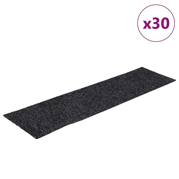 vidaXL stigamottur sj&aacute;lfl&iacute;mandi 30 stk 76x20 cm d&ouml;kkgr&aacute;ar r&eacute;tthyrndar