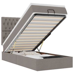 vidaXL Ottoman r&uacute;m me&eth; d&yacute;nu Taupe 90x200 cm Efni