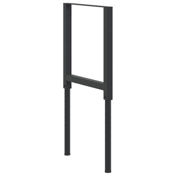 vidaXL Stillanlegar Vinnubekksgrindur 2 stk. M&aacute;lmur 55x(69-95,5) cm Svartar