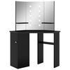 vidaXL Hornsnyrtibor&eth; me&eth; LED-lj&oacute;sum Svart 111x54x141,5 cm