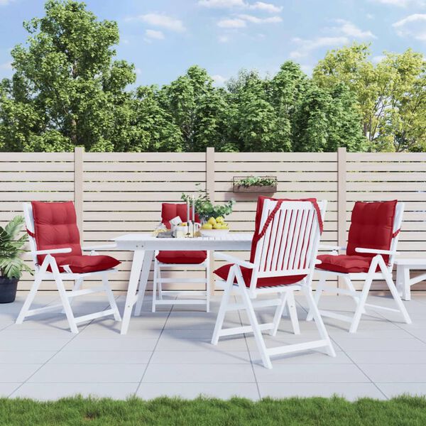 vidaXL St&oacute;lsessur me&eth; L&aacute;gu Baki 4 stk. V&iacute;nrau&eth;ur Oxfordefni