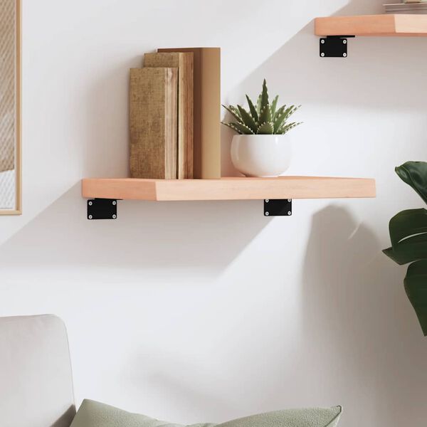 vidaXL Vegghilla 40x30x(2-4) cm &Oacute;me&eth;h&ouml;ndla&eth;ur Gegnheill Eikarvi&eth;ur