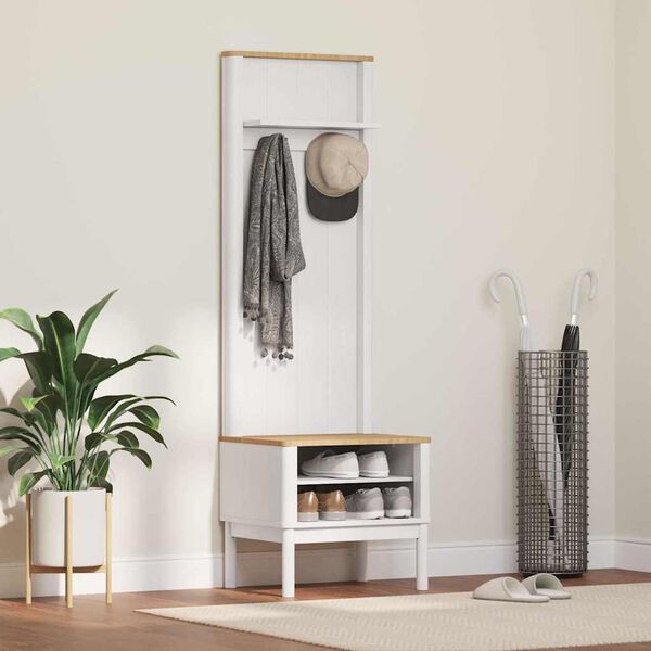 vidaXL Gangask&aacute;pur me&eth; hillu FLORO Hv&iacute;tt 50 x 40 x 158 cm &THORN;&eacute;tt furutr&eacute;