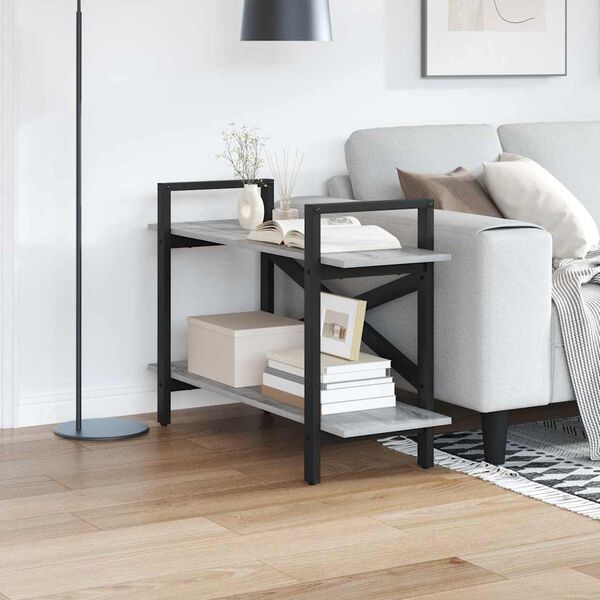 vidaXL Hilla Gr&aacute;r Sonoma 100 x 33,5 x 64 cm Samsettur vi&eth;ur