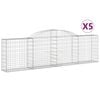vidaXL Bogadregnir Grj&oacute;tkassar 5 stk. 300x30x80/100 cm Sinkh&uacute;&eth;a&eth; J&aacute;rn
