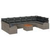 vidaXL Gar&eth;s&oacute;fa sett me&eth; p&uacute;&eth;i 11 pcs Gr&aacute;r p&oacute;l&yacute;rattan