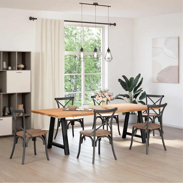 vidaXL borðstofuborðsfætur A-laga 2 stk svart 80x(72-73) cm stál