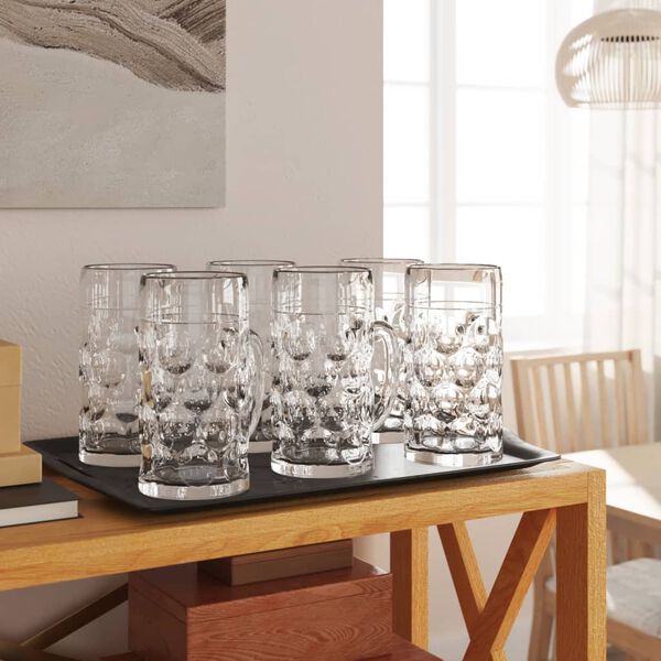 vidaXL Bj&oacute;rkr&uacute;sir me&eth; Handfangi Gler 6 stk. 500 ml