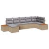 vidaXL Gar&eth;s&oacute;fa sett me&eth; p&uacute;&eth;i 7 pcs Drapplita&eth;ur p&oacute;l&yacute;rattan
