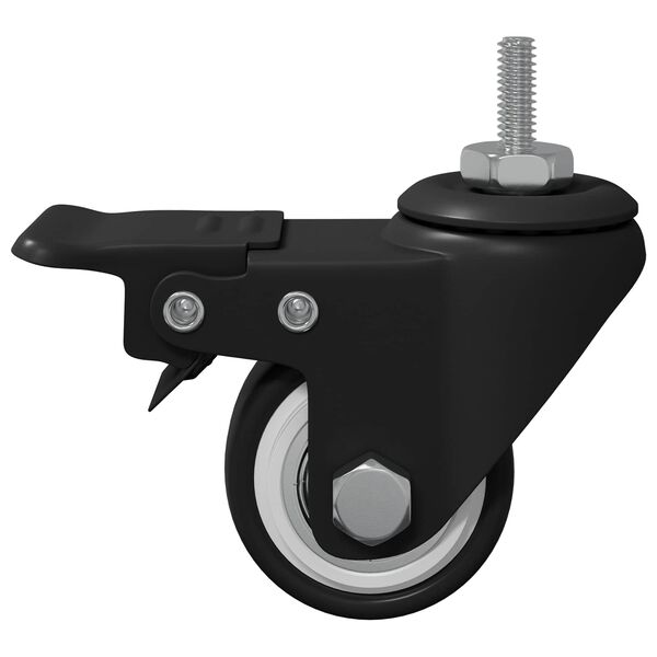 vidaXL Hj&oacute;l 2 pcs Svartur M6 x 37 mm Eir&eth; og nylon