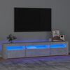 vidaXL Sj&oacute;nvarpssk&aacute;pur me&eth; LED-lj&oacute;sum Steypugr&aacute;r 195x35x40 cm