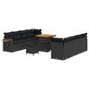 vidaXL Gar&eth;s&oacute;fa sett 11 pcs Svartur p&oacute;l&yacute;rattan
