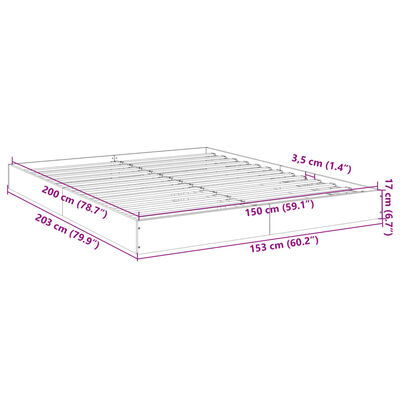 vidaXL Rúmskápur Brún Eik 150x200 cm Samsettur Viður