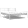 vidaXL R&uacute;mgrind &uacute;r M&aacute;lmi me&eth; H&ouml;fu&eth;gafli & F&oacute;tagafli Hv&iacute;t 183x213 cm