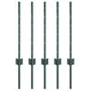 vidaXL Gir&eth;ingarp&oacute;stur 5 pcs Gr&aelig;nn 100 cm St&aacute;l