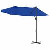 vidaXL Garða fleygparasol heiðblár 372 x 198 x 243 cm Duftlitað stál