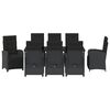 vidaXL Gar&eth;ur bor&eth;sett me&eth; p&uacute;&eth;i 9 pcs Svartur p&oacute;l&yacute;rattan
