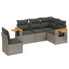 vidaXL 5-Hluta Gar&eth;s&oacute;fasett me&eth; Sessum Gr&aacute;tt P&oacute;l&yacute;rattan