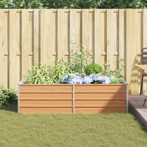 vidaXL Upphækkað Blómaker 160x80x45 cm Sinkhúðað Stál Silfur