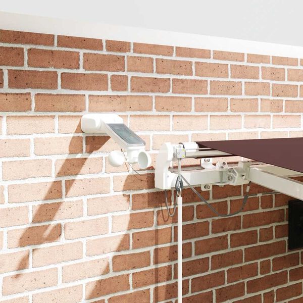 vidaXL Sj&aacute;lfvirkt &Uacute;tdraganlegt Skyggni me&eth; LED Br&uacute;nt 450x300 cm