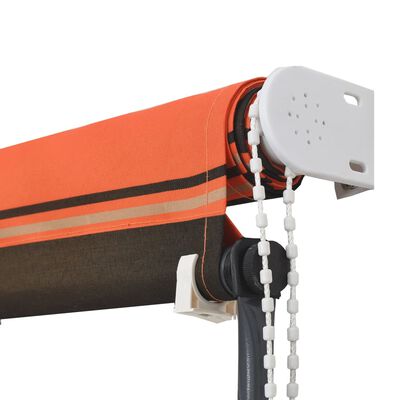 vidaXL Útdraganlegt Skyggni með LED 300 x 150 cm Appelsínugult og Brúnt