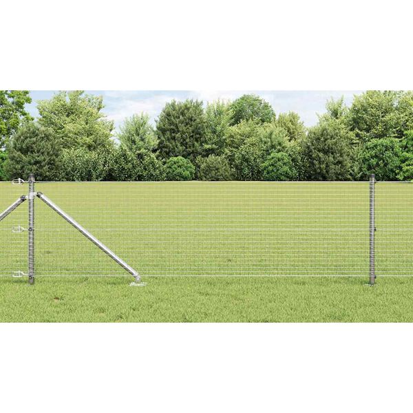 vidaXL Gir&eth;ingarp&oacute;stur Silfur 50 x 0,5 m (25 x 25 mm net) St&aacute;l