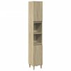 vidaXL Ba&eth;herbergissk&aacute;pur Sonoma Eik 30x30x190 cm Samsettur Vi&eth;ur