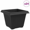 vidaXL Fermetra bl&oacute;mapottr 24 pcs Svartur 28,5 x 28,5 x 22 cm Plast