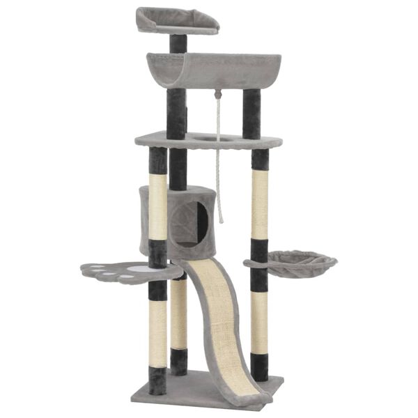 vidaXL Kattatr&eacute; me&eth; S&iacute;salkl&oacute;rustaurum Gr&aacute;tt 145 cm