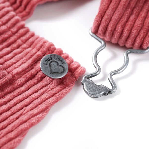 Smekkbuxnakj&oacute;ll &uacute;r Rifflu&eth;u Flaueli fyrir B&ouml;rn Bleikur 116