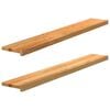 vidaXL gluggasyllur 2 stk lj&oacute;sbr&uacute;nt 140x20x2 cm gegnheilvi&eth;ar eik