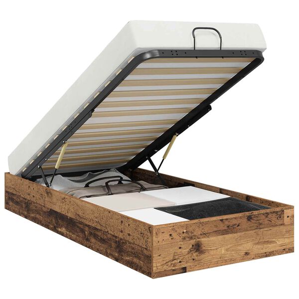 vidaXL Ott&oacute;man s&aelig;ngurrammi Gamalt timbur 75,5 x 190 cm Verkefnavi&eth;ur