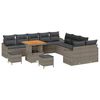 vidaXL Gar&eth;s&oacute;fa sett me&eth; p&uacute;&eth;i 13 pcs Gr&aacute;r p&oacute;l&yacute;rattan
