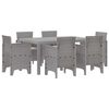 vidaXL Gar&eth;ur bor&eth;sett 7 pcs Lj&oacute;sgr&aacute;r Polt rattan