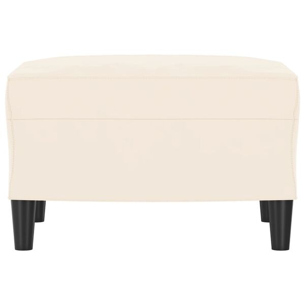 vidaXL Bekkur Rjómahvít 70x35x41 cm Flauel